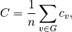 C = \frac{1}{n}\sum_{v \in G} c_v,